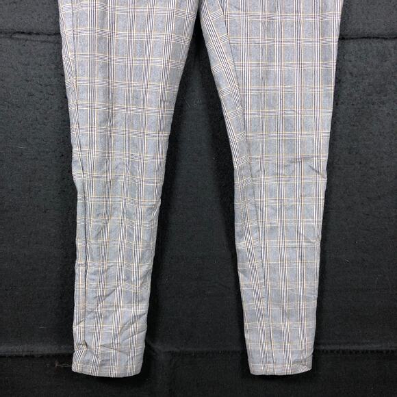 Zara Women Pants Gray Multicolored Stripe Pull On Front Zip Ankle Stretch Medium - Picture 3 of 11